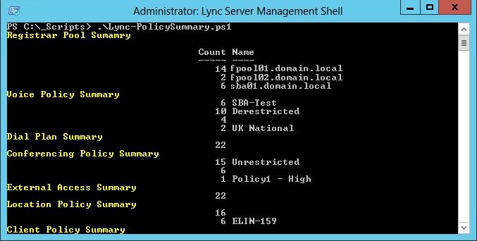 Lync-PolicySummary