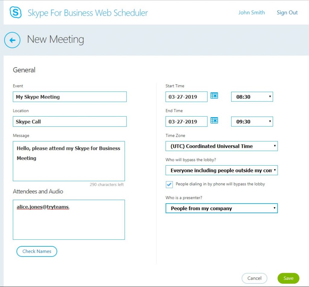 requirements for skype for business