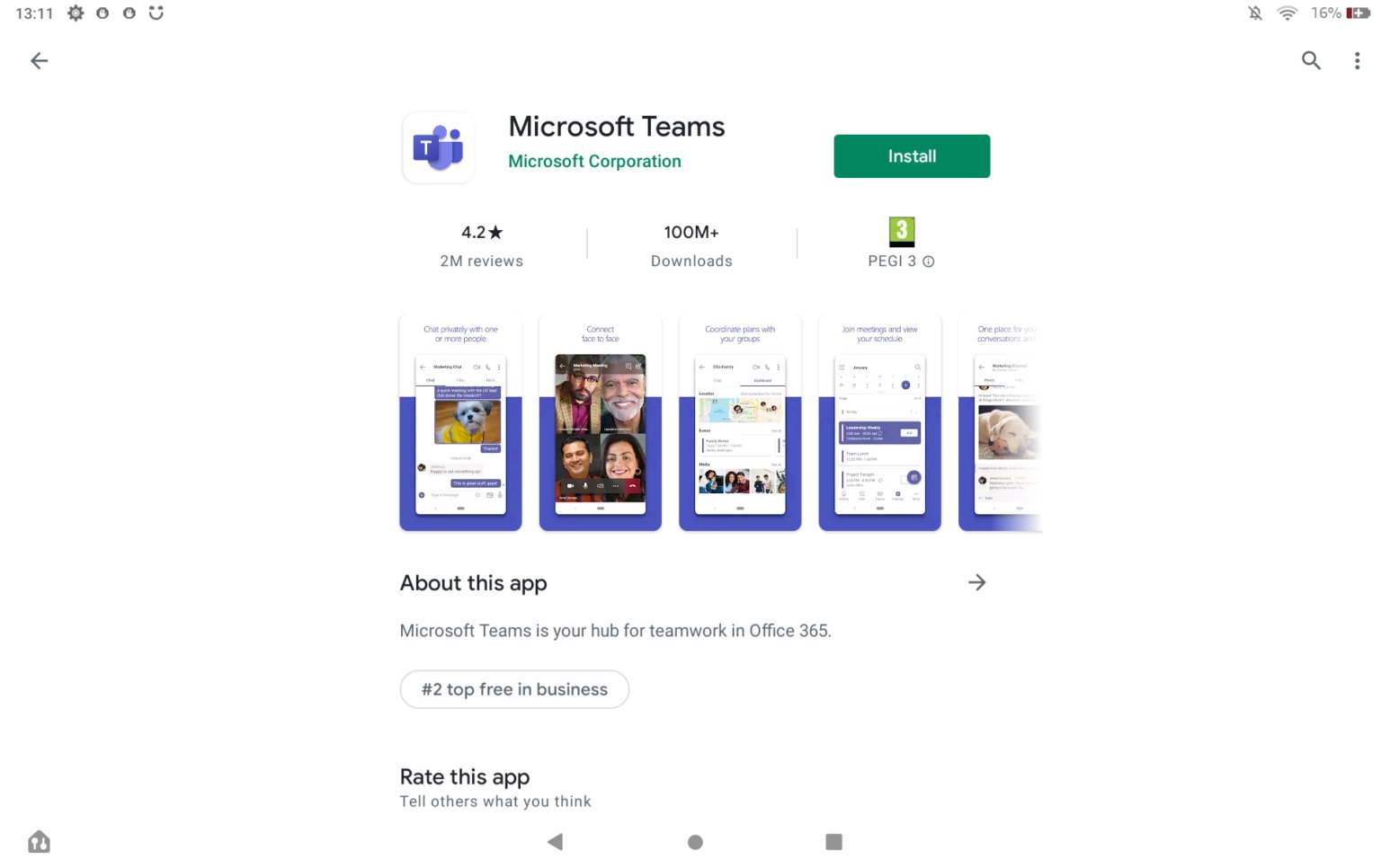 Microsoft teams download for tablet